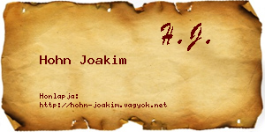 Hohn Joakim névjegykártya